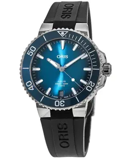 Oris Aquis Aquispro Date Calibre 400 Blue Dial Rubber Strap Men's Watch 01 400 7769 4135-07 4 22 74fc