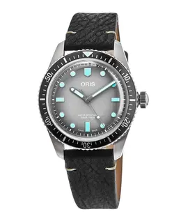 Oris Divers Sixty-Five Grey Dial Leather Strap Men's Watch 01 733 7707 4053-07 5 20 89