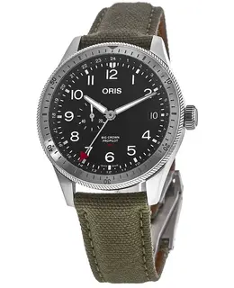 Oris Big Crown ProPilot Timer GMT Black Dial Green Fabric Strap Men's Watch 01 748 7756 4064-07 3 22 02lc