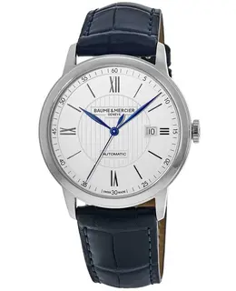 Baume & Mercier Classima Automatic 42mm Silver Dial Leather Strap Men's Watch 10333