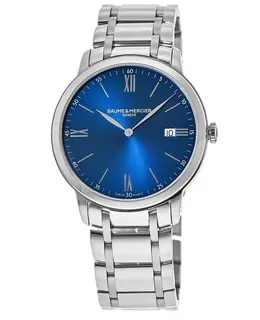 Baume & Mercier Classima Quartz Blue Dial Stainless Steel Men's Watch 10382