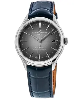 Baume & Mercier Clifton Automatic Grey Dial Leather Strap Men's Watch 10550