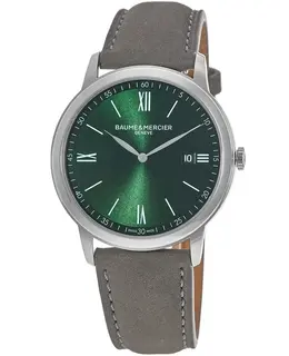 Baume & Mercier Classima Quartz Green Dial Leather Strap Men's Watch 10607 m0a10607