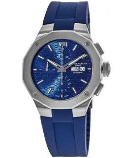 Baume & Mercier Riviera Blue Chronograph Dial Rubber Strap Men's Watch 10623