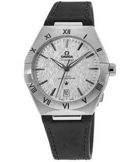 Omega Constellation Co-Axial Master Chronometer Grey Dial Black Rubber Strap Men's Watch 131.12.41.21.06.001