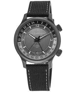 Chopard L.U.C GMT One Limited Edition Automatic Black Dial Titanium Rubber Strap Men's Watch 168579-3004