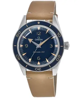 Omega Seamaster 300 41mm Blue Dial Leather Strap Men's Watch 234.32.41.21.03.001