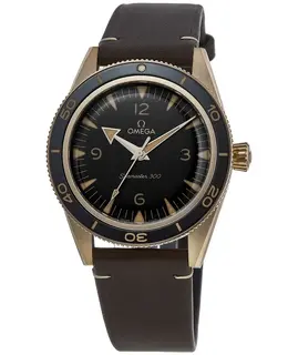 Omega Seamaster 300 Bronze Gold Leather Strap Men's Watch 234.92.41.21.10.001