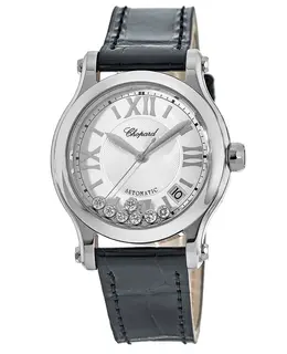 Chopard Happy Sport Medium Automatic 36mm 7 Floating Diamonds Women's Watch 278559-3001