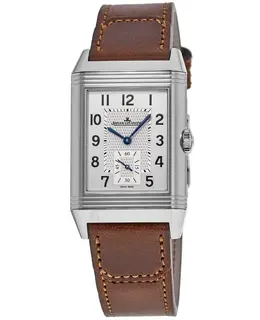 Jean Jacques LeCoultre Reverso Classique - Silver Dial, Brown Leather Strap (Model: 3858522)