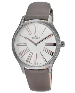 Omega De Ville Tresor Diamond Bezel Fabric Strap Women's Watch 428.17.39.60.02.001