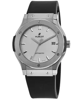 Hublot Classic Fusion Automatic Silver Dial Black Rubber Strap Men's Watch 511.nx.2611.rx