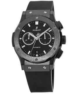 Hublot Classic Fusion Chronograph Black Magic Matte Black Dial Rubber Strap Men's Watch 541.cm.1171.rx