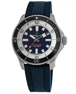 Breitling Superocean Automatic 44 Blue Dial Rubber Strap Men's Watch a17376211c1s1