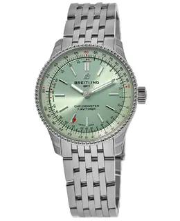 Breitling Navitimer Automatic 36 Green Dial Steel Women's Watch - Model A17327361L1A1