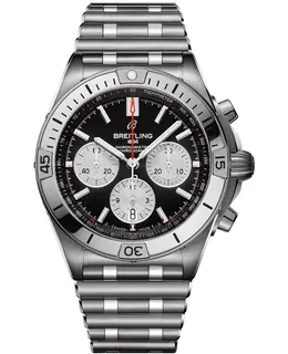 Breitling Chronomat B01 42 Black Chronograph Dial Stainless Steel Men's Watch ab0134101b1a1