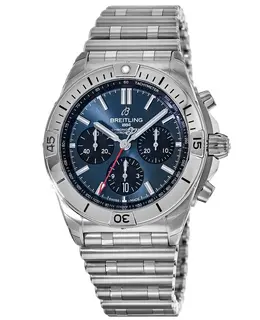 Breitling Chronomat B01 42 Blue Chronograph Dial Stainless Steel Men's Watch ab0134101c1a1