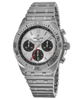 Breitling Chronomat B01 42 Silver Chronograph Dial Stainless Steel Men's Watch ab0134101g1a1