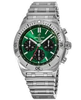 Breitling Chronomat B01 42 Green Chronograph Dial Stainless Steel Men's Watch ab0134101l1a1