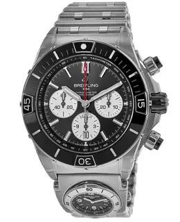 Breitling Super Chronomat B01 44 UTC Steel Band Black Dial Men's Watch ab0136251b1a2 utc