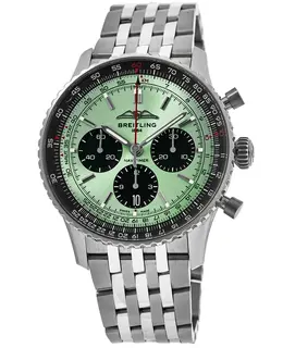 Breitling Navitimer B01 Chronograph 43 Mint Green Dial Steel Men's Watch ab0138241l1a1