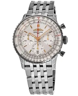 Breitling Navitimer B01 Chronograph 41 Silver Dial Steel Men's Watch ab0139211g1a1