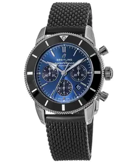 Breitling Superocean Heritage B01 Chronograph 44 Blue Dial Rubber Strap Men's Watch ab0162121c1s1