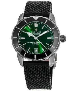 Breitling Superocean Heritage B20 Automatic 46 Green Dial Black Rubber Men's Watch ab2020121l1s1