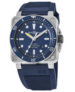 Bell & Ross BR 03-92 Diver Blue Automatic Rubber Strap Men's Watch br0392-d-bu-st/srb
