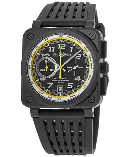 Bell & Ross BR 03-94 Limited Edition Black Ceramic Rubber Strap Men's Watch br0394-rs20/srb