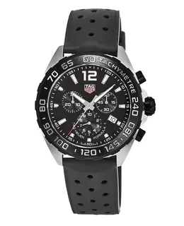Tag Heuer Formula 1 Quartz Chronograph Black Dial Rubber Strap Men's Watch caz1010.ft8024