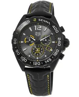 Tag Heuer Formula 1 X Senna Grey Dial Leather Strap Men's Watch caz101aj.fc6487