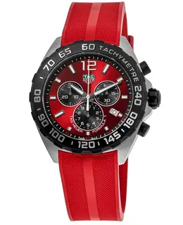Tag Heuer Formula 1 Chronograph Red Dial Rubber Strap Men's Watch caz101an.ft8055