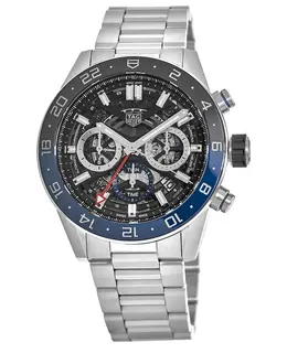 Tag Heuer Carrera Calibre Heuer 02 GMT Automatic Chronograph Skeleton Dial Steel Men's Watch cbg2a1z.ba0658