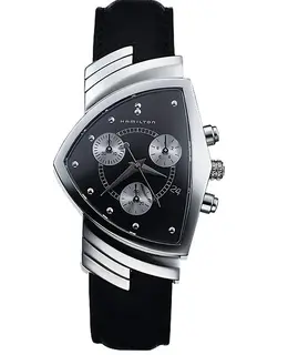 Hamilton Ventura Chrono Quartz Black Dial Men's Watch h24412732