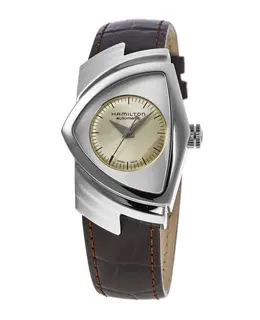 Hamilton Ventura Automatic Silver Dial Brown Leather Strap Women's Watch h24515521