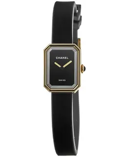 Chanel Premiere Velours Black Dial Black Rubber Strap Women's Watch h6125