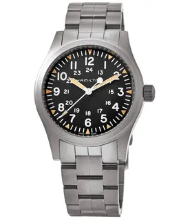 Hamilton Khaki Field Mechanical Black Dial Steel Men's Watch h69529133