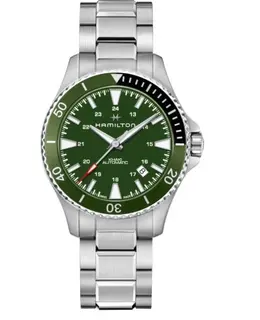 Hamilton Khaki Navy Scuba Auto Green Dial Steel Men's Watch h82375161