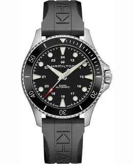 Hamilton Khaki Navy Scuba Auto Black Dial Rubber Strap Men's Watch h82515330