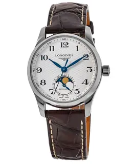Longines Master Collection Automatic 34mm Silver Dial Leather Strap Women's Watch l2.409.4.78.3
