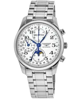 Longines Master Collection Moonphase 42mm Silver Chronograph Dial Steel Band Men's Watch l2.773.4.78.6