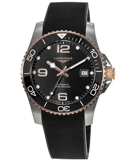 Longines HydroConquest Automatic Black Dial Ceramic Bezel Rubber Strap Men's Watch l3.781.3.58.9