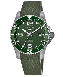 Longines HydroConquest Automatic Green Dial Rubber Strap Men's Watch l3.782.4.06.9