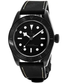 Tudor Black Bay Black Dial Leather Strap Men's Watch m79210cnu-0001