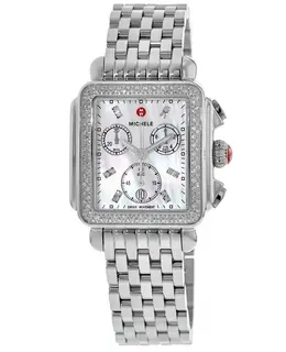 Michele Deco Diamond Stainless Chronograph Women's Watch mww06a000775
