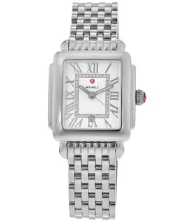 Michele Deco Madison Silver Diamond Dial Steel Women's Watch mww06g000012
