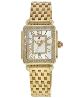 Michele Deco Madison 18kt Gold Plated Diamond Women's Watch mww06t000161
