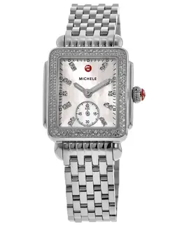 Michele Deco Mid Diamonds Stainless Steel Women's Watch mww06v000122