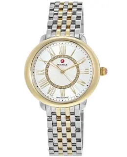 Michele Serein Mid Two-Tone 18K Gold Diamond Dial Women's Watch mww21b000148